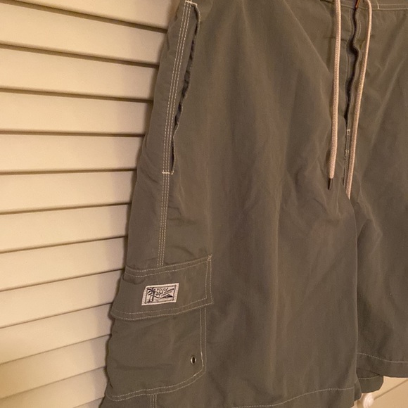 Men’s 3XL Olive w Orange accents and tan piping Polo by Ralph Lauren swim trunks - Picture 3 of 12